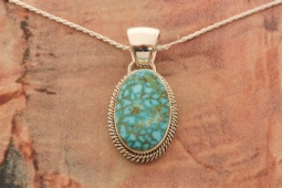 Artie Yellowhorse Genuine Kingman Spider Web Sterling Silver Navajo Pendant